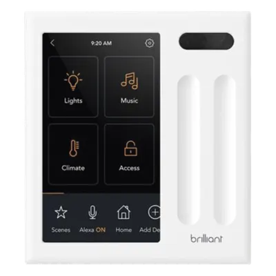 Controlador de iluminación BRILLIANT BHA120USWH2C con pantalla táctil