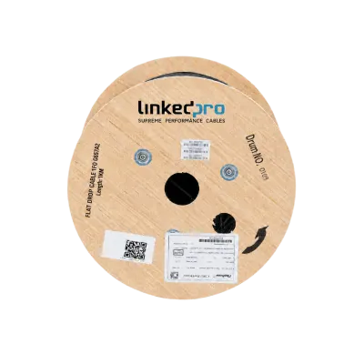 Cable Fibra Óptica Drop FTTH / 1 Hilo Monomodo G.657A2 / Interior LSZH Negro / 1 km / Dieléctrico FRP