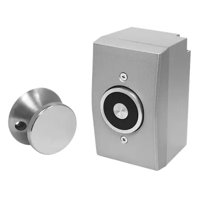 Retenedor de Puerta Electromagnético / Montaje Superficial / 33 lbs / 3 Voltajes / Sin Magnetismo Residual / Interior