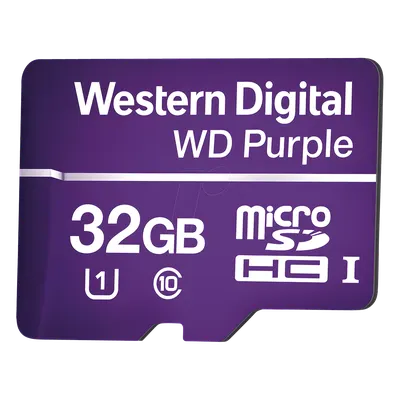 Memoria microSD / 32 GB / Especializada Videovigilancia / Lectura 80 MB/s / Escritura 50 MB/s / -25 °C a 85 °C (-13 °F a 185 °F)