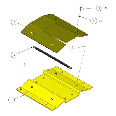 Espaciador para Kits de Picos / 31" w x 3" h x 12.25" d (787 x 76 x 311 mm) / Acero Galvanizado / Cinta Reflectante / Compatible con Barreras 1603-180 y 1603-380