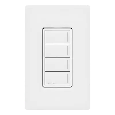 Botonera de pared Lutron RadioRA 3 RRSTHN4BWH de 4 escenas