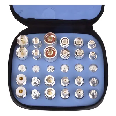 Kit de Adaptadores Coaxiales / 30 Piezas / UNIDAPT / Bronce Blanco / Estuche con Ziper