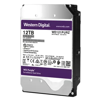 Disco duro WD de 12TB / 7200RPM / Optimizado para Videovigilancia