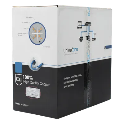 Bobina de cable Cat6+ LINKEDPRO PRO-CAT6-R de 305 m para interior