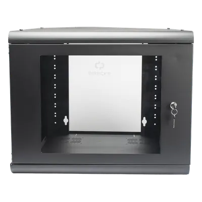 Gabinete de Pared 9U / 635 mm (2.08 ft) Profundidad / Acero Reforzado / Capacidad 100 kg / Cristal Templado