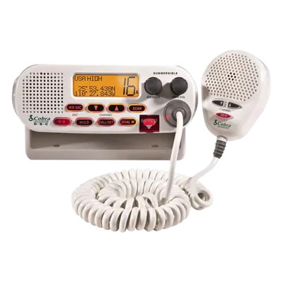 Radio Móvil Marino VHF Clase D / 25 W / 156.050-163.275 MHz / Canales Internacionales, Canadá y EE.UU. / DSC / Dual-Watch / 15.9 cm (6.25 in) Compacto
