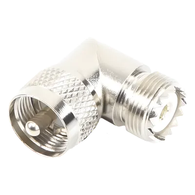Adaptador UHF en ángulo recto RF Industries RFU-532, PL-259 a SO-239