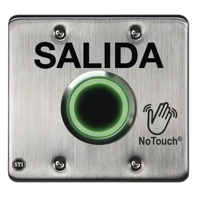 Botón de Salida NoTouch IR / Acero Inoxidable 304 / Salida Doble / Pestillo 0.5-20 s / LED Bicolor / Contacto Seco Tipo C