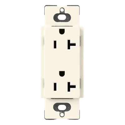 Contacto dúplex Lutron Claro SCR20BI de 20 A en color biscuit