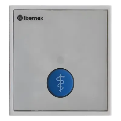 Módulo de Botón para Empotrar / 1 Tecla Iluminada con Realimentación Táctil y Audible / Lector RFID 125KHz Integrado / Comunicación RS485 / Señalización Luminosa de Estado de Alarma y Presencia Médic