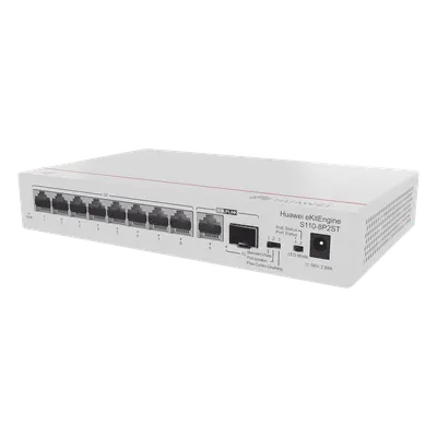 Switch Gigabit No Administrable PoE / 8 Puertos 10/100/1000 Mbps PoE+ / 1 Puerto RJ45 Uplink / 1 Puerto SFP Uplink / 124W / 20 Gbps