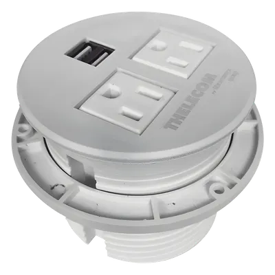 Multicontactos / USB empotrable color blanco, no incluye cable de poder 