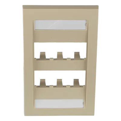 Placa de Pared Vertical / 6 Puertos Mini-Com / ABS / 2.75 x 4.5 pulg. / Marfil