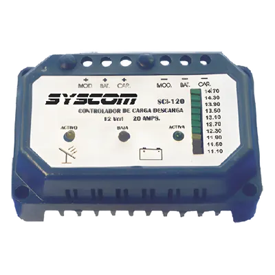Controlador de Carga Solar / 20 A / 24 Vcc / Protección de Baterías