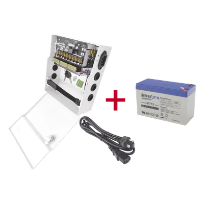 Fuente de alimentación EPCOM POWERLINE PLK12DC8ABK/K con respaldo y 9 canales