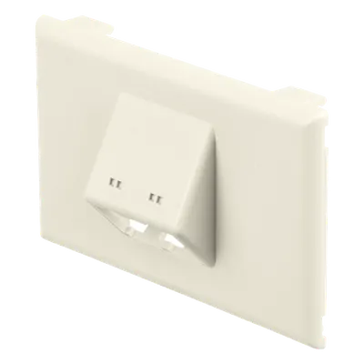 Placa de Pared Horizontal / 2 Puertos Mini-Com / 69.8 x 114.3 mm / PVC / Blanco Mate / ROHS