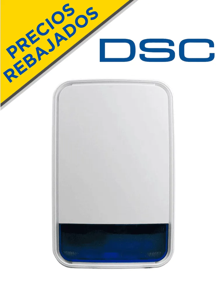Sirena exterior DSC PG9911B con sonido de 110 dB y batería