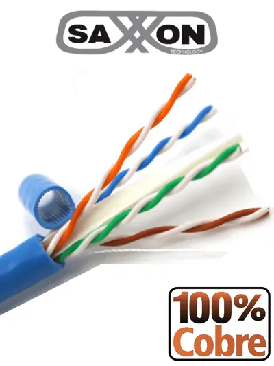 Cable UTP Cat6A SAXXON OUTPCAT6AAZO de 305 m para interior