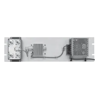 Multiacoplador / 300-400 MHz / 4 Salidas N Hembra / 0-18 dB Ganancia / Rack 19' / 100-240 VCA o 12-24 VCC