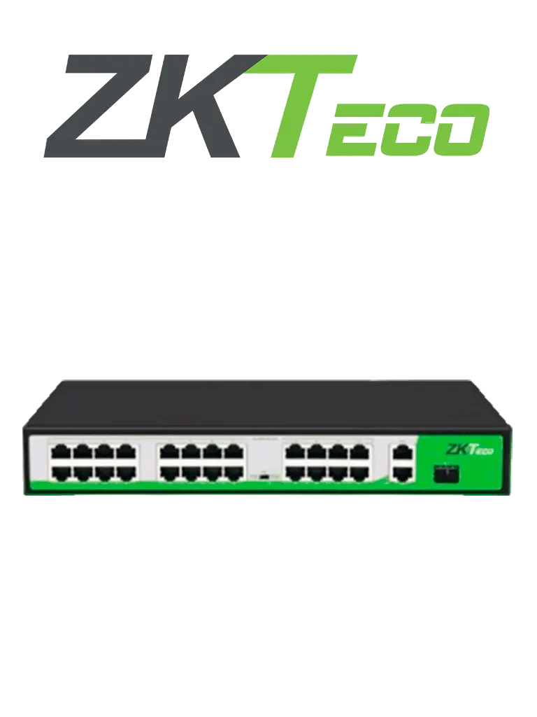 Switch PoE ZKTeco PE242-300-C de 24 puertos y montaje en rack