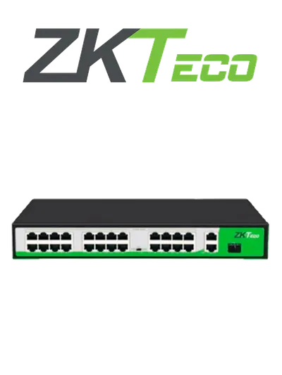 Switch PoE ZKTeco PE242-300-C de 24 puertos y montaje en rack