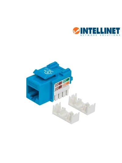 Jack RJ45 INTELLINET 210546 Cat5e azul de impacto para cable UTP