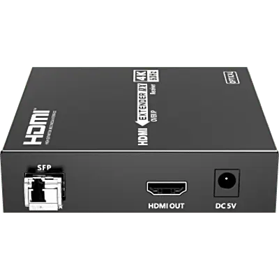 Receptor HDMI sobre IP | 4K60Hz | Fibra Óptica 40 km (24.85 mi) | 18 Gbps | HDMI 2.0 | HDCP 1.4/2.2 | IR | Protección ESD
