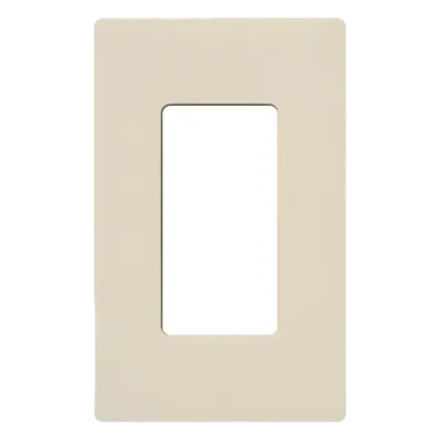 Placa de Pared / 1 Gang / Screwless / Apertura Designer / Acabado Brillante Almendra Claro / Perfil 7.6 mm