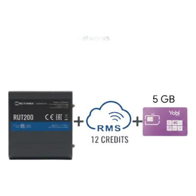 Router industrial Teltonika RUT200 con 4G LTE y SIM de 5 GB