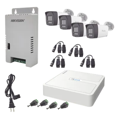 Kit de videovigilancia HiLook HL-1080P-4B-TWA con 4 cámaras 2 MP