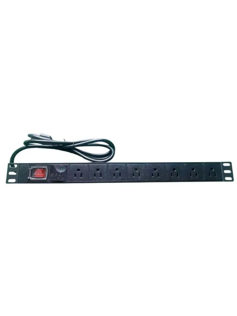 Barra PDU SAXXON PDU08-10A de 8 contactos y montaje en rack
