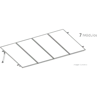 Estructura fotovoltaica BASEL KITBASEL1X7 para losa plana y 3 módulos