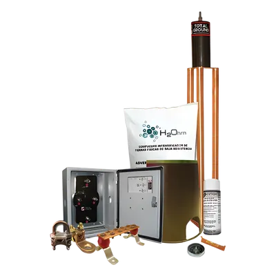 Kit de tierra Física Modelo TG45K con Electrodo Magnetoactivo 50 x 11.5 cm, Capacidad Max: 45 AMP