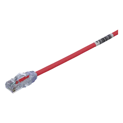 Cable de Parcheo UTP Cat6A / 28AWG / CM-LSZH / 0.3m (1 Pie) / Rojo / PoE++ / -40 a 75°C