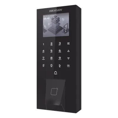 Terminal de acceso Hikvision DS-K1T807MBFWX-E1 con huella y PoE