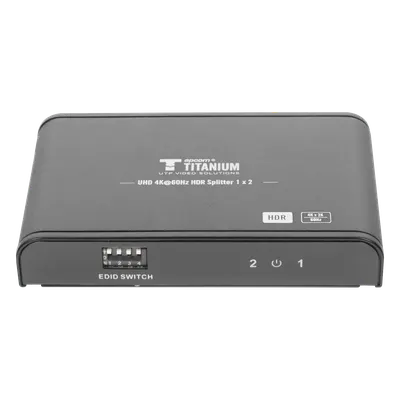 Divisor (Splitter) HDMI 4K de 1 Entrada a 2 Salidas (Simultaneas) / Soporta 4K×2K / Ajuste de resoluciones EDID / HDR / HDMI 2.0 /  HDCP 2.2  / Soporta formatos de Audio Dolby Digital / Longitud del cable de entrada y salida ≤10m.