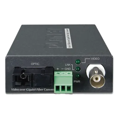 Kit Convertidor de Medios Video sobre Fibra / WDM-SC Monomodo / 20 km / AHD-TVI-CVI-CVBS / RS485 / 65,616 ft