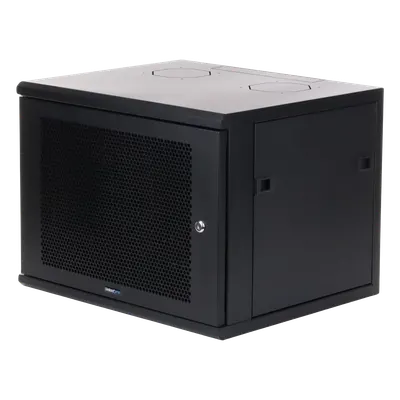 Gabinete de Pared 19" / 6 UR / Puerta Perforada 62% Ventilación / Postes Ajustables 222-326 mm / Carga 60 kg / Interior