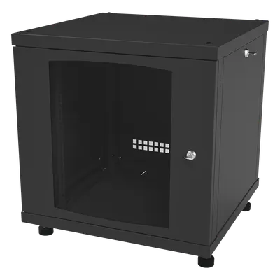Gabinete de piso LINKEDPRO LP-6060-12U de 12 UR con puerta de cristal