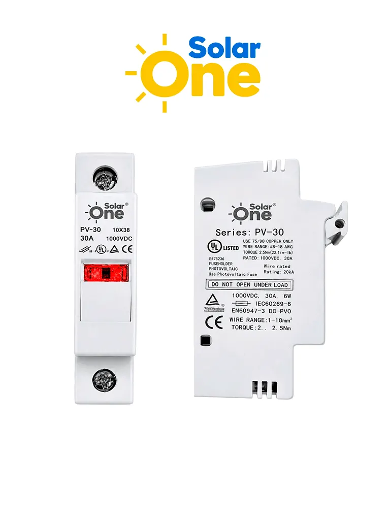 Portafusible fotovoltaico SolarOne 1141PUL para fusibles de 10×38 mm