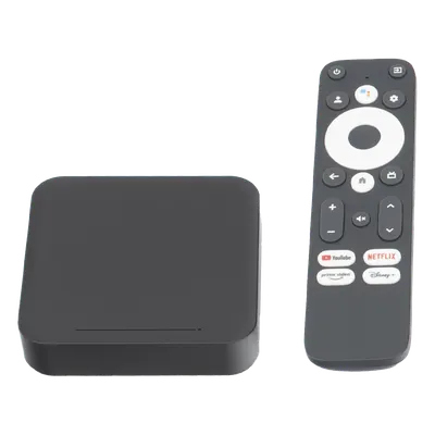 STB 4K Android con Google TV / Alto Rendimiento / Conexión Wi-Fi y por Cable / Control Remoto Bluetooth / Salida HDMI