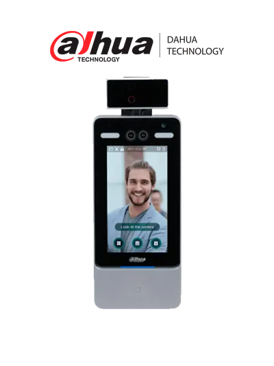 DAHUA ASI7213Y-V3-T1 - Control de Acceso de Reconocimiento Facial/ Pantalla de 7 Pulgadas/ Medición de Temperatura/ 50,000 Rostros. Tarjetas y Passwords/ 100,000 Registros/ Detección de Vida/ Reconocimiento de Rostros de .35 Segundos