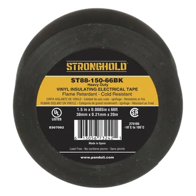 Cinta aislante PANDUIT ST88-150-66BK de PVC para trabajo pesado