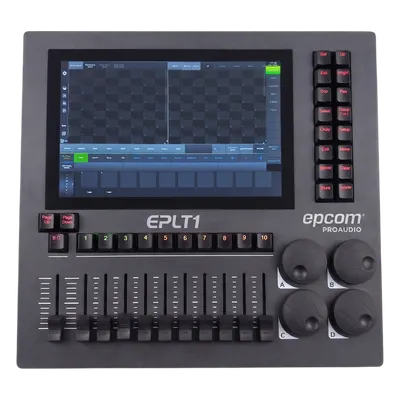 Consola de Iluminación DMX / 8 Universos / Pantalla Multitáctil 10.1" / 10 Faders + 40 Ruedas / Wi-Fi / Flight Case