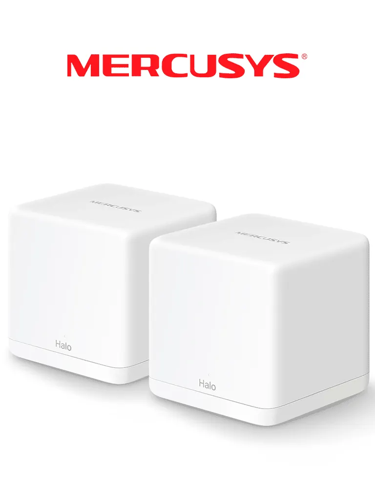 MERCUSYS Halo H30G(2-pack) - KIT de Sistema Inalámbrico H30G Mesh con doble banda 2.4GHz y 5GHz AC 1300Mbps, dos puertos 10/100/1000 Mbps, control vía aplicación y roaming continuo.