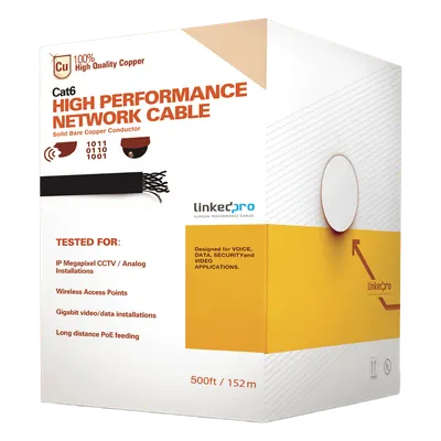 Bobina de cable Cat6+ LINKEDPRO PRO-CAT-6-PLUS/500 de 152.5 m