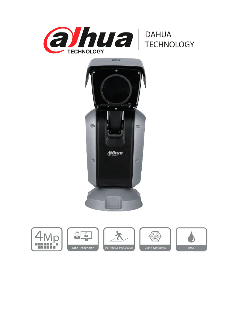 DAHUA DH-PTZ85448-HNF-PA Cámara IP PTZ Punta de Poste/ WizMind IR Starlight de 4MP 48x/ Starlight/ IR hasta 400 m/ H.265/ 6.25 mm–300 mm/ Audio bidireccional/ Auto-tracking/ Protección perimetral/ Reconocimiento facial/ Micro SD/ IP67