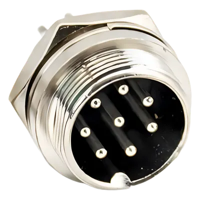 Conector Socket Hembra / 8 Contactos Macho / Soldable / Seguro Roscable / 3.5 x 1.7 cm / 0.46 oz