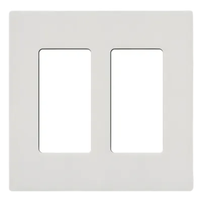 Placa de pared Lutron SC2SW de 2 espacios, diseño sin tornillos